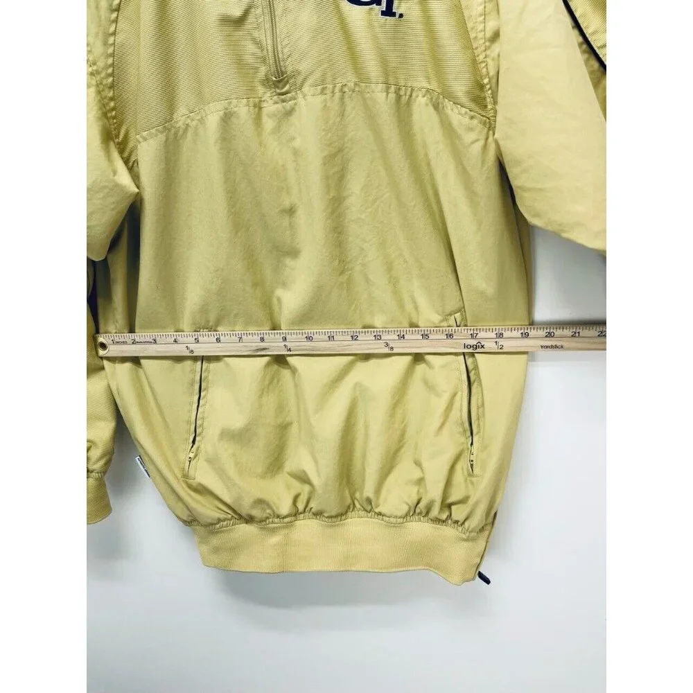 georgia tech Mens Jacket Yellow Pullover Sweathirt Russell Athletic Size Small